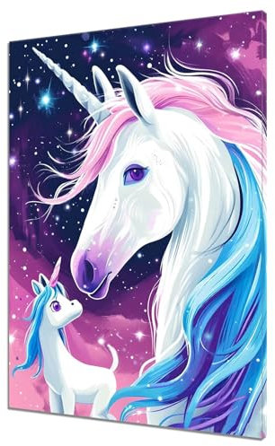 Malen Nach Zahlen Erwachsene Einhorn Malen Nach Zahlen Tier Kinder Anfänger mit Leinwand Pinseln Acrylpigment Paint by Numbers, Malen nach Zahlen für Geschenke und Home Zimmer Wanddeko (50x70cm) C-2