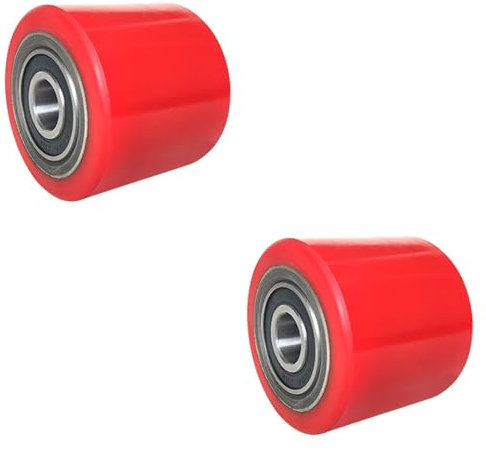 perfk Lot de 2 roues de transpalette, roues de chargement de camion, ID 20 mm, roues de rechange professionnelles pour chariot élévateur portable, roues de, Roulette En Pu