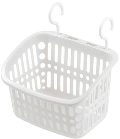 Culnflun Cestino Da Doccia, Con Fori Di Drenaggio in Plastica, Cestino Da Bagno Salvaspazio, Robusto E Resistente, Da Appendere in Cucina, Bagno O Toilette, Cestino Da Parete (Bianco)