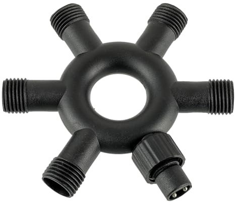 HUAREW Connettore Luci Natale, 2 Pin IP65 Impermeabile per Esterno e Interno, Splitter 6 Vie per Luci Stringa e Catena Luminosa