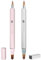 Pincel de Maquillaje para Labios, Retráctil, Doble Extremo, Portátil (pink + silver)