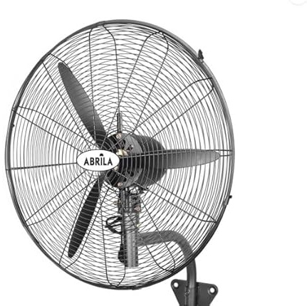 ABRILA- Ventilador de Pared Industrial Borrasca | 145W | Oscilante y Fijo | Protección Contra Sobrecalentamiento | Negro