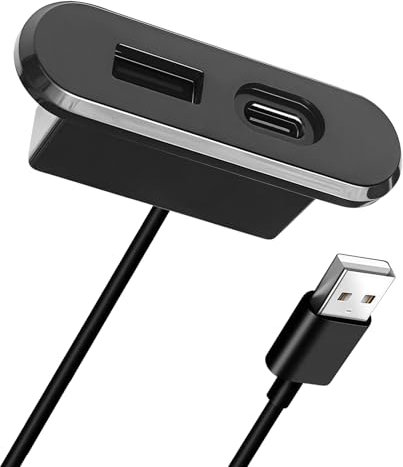 GOMETY Adaptador de carga USB-C, escritorio Power Grommet Outlet, 5 V/2 A USB hembra empotrable, cable de extensión tipo C 3.0, USB 3.0 tipo C macho a hembra para sofá, mesa, mesita de noche, banco de