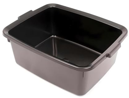 RYYN® Addis 5 Star Rectangular Bowl 12L Black Washing Up Bowl BPA Free with Easy Grip Handles