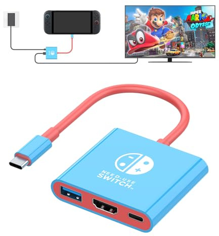 Switch 2 TV Dock Compatible with Nintendo Switch 2, Portable Switch 2 Docking Station Replacement Support with 4K@60Hz HDMI Adapter/USB Port/Type C Port for Nintendo Switch 2/Oled/1