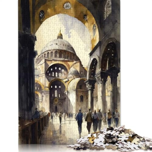 1000-teiliges Puzzle „Hagia Sophia Istanbul“ für Erwachsene und Teenager, Papierpuzzles für Familienspaß und Spieleabende, 1000 Teile (38 x 26 cm)
