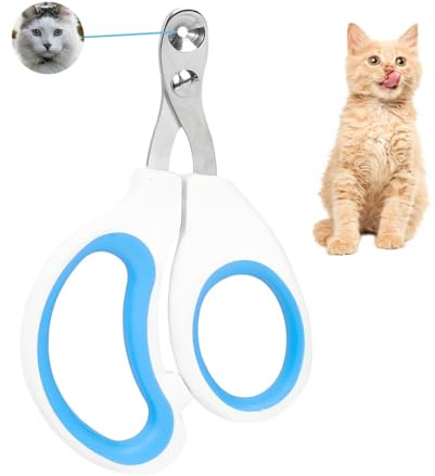 Coupe Griffes Chat, Professionnel Coupe Ongle Chat, avec Sécurité Positionnement Trou, Coupe Griffe Lapin Pour Chatons, Lapins, Cobayes, Oiseaux, Chiots, Et Petits Animaux (Simple Trou, Bleu)