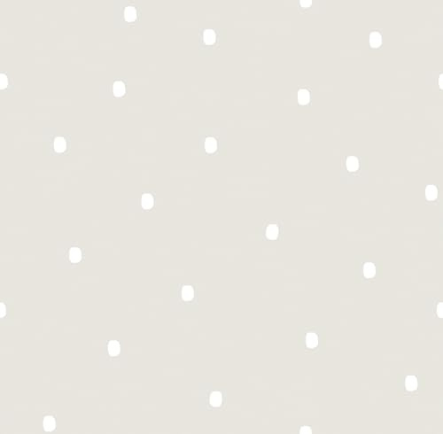 Sanders & Sanders Tapete Punkte Beige und Weiß 53 cm x 10 m