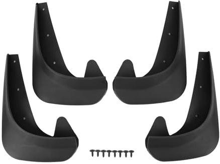 Qqmora Set Paraspruzzi Universali, Resistenti Ed Eleganti, Paraspruzzi, Protezione Ruote, Parafanghi per Auto, Camion, SUV, 4 Pezzi, Materiale PP Nero, Installazione Anteriore e