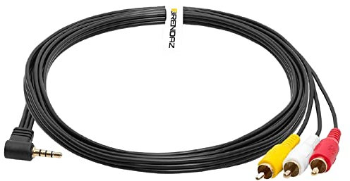 Brendaz - AV Stereo Video Cable Mini (3.5mm) Angled Male to 3 RCA Male Compatible with/Replacement for Sony CCD-TRV128, CCD-TRV138, CCD-TRV308 CCD-TRV318, CCD-TRV328 Camcorder, 5-Foot.