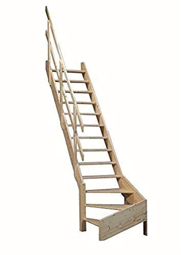 BPS® Grand Space Saving Stairs with Quarter Right Turn| Extra-Large Treads | Massive 300kg Weight Rating | Floor to Upper Floor Heights up to 3.53m