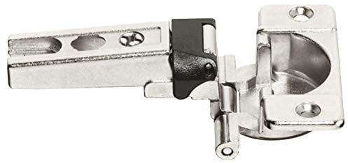Gedotec Topfband Eckanschlag Topfscharnier Küche 180° für überfälzte Türen | Möbel-Scharnier vernickelt matt | Möbelband 3-dimensional verstellbar | 1 Stück - Schrank-Scharnier Antik mit Montageplatte