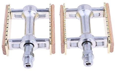 Baoblaze Vintage Aluminium Holz Fahrradpedale Bike Pedale Mountainbike Pedale für Mountainbike, Gold