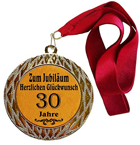 Larius Medaille Orden zum Jubiläum 30 Jahre Auszeichnung Ehrenorden zum Geburtstag Geschenk Jubilar Persönlichen Orden Wunschtext (mit Halsband)