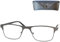 Metall Anti Blaulicht Brille Lesebrille mit rechteckigen Gläsern, Gratis Etui, Edelstahl Rahmen (Graphit), Eckige Blaulichtfilter Brille Herren und Damen +1.5 Dioptrien