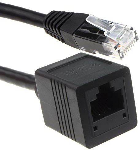 kenable Network CAT6 UTP Ethernet RJ45 Extension Male/Female Cable Black 1m [1 metres]