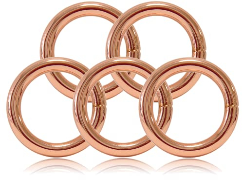 O - Ring aus Stahl 20mm, 5er Set, DIY Hunde-Leine/Hunde-Halsband, nichtrostend, Ideal mit Paracord 550, geschweißt, Farbe: roségold