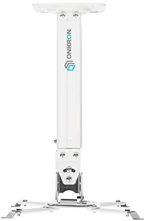 ONKRON Supporto Proiettore a Soffitto - Braccio Estensibile, Inclinabile e Girevole con Carico fino a 10 kg - Ragno per Porta Proiettore da Soffitto K5A-W Bianco