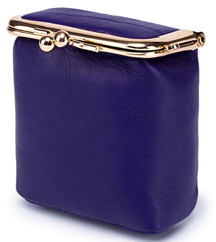 Aileder Leder-Lippenstift-Etui, Mini-Reise-Kosmetik-Aufbewahrungs-Set, Retro, kleine Geldbörse, Organizer-Tasche für Lippenbalsam/Münzen/Schlüssel/kleine Make-up, Violett