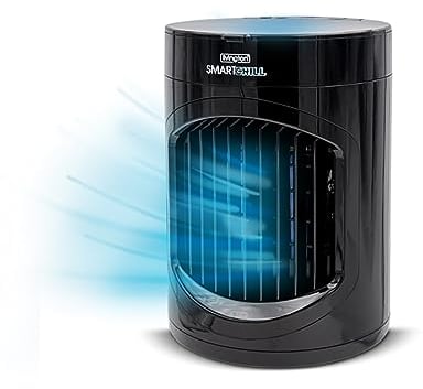 LIVINGTON SmartChill schwarz - Limited Edition – Klimagerät mit Wasserkühlung – Tragbares Klimagerät mit 3 Stufen – kraftvoller Mini Luftkühler mit Tankvolumen für 12h Kühlung