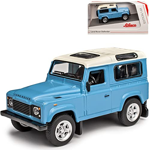 Land R*o*v*e*r Defender 90 Blau mit weissem Dach 1/64 Schuco Modell Auto
