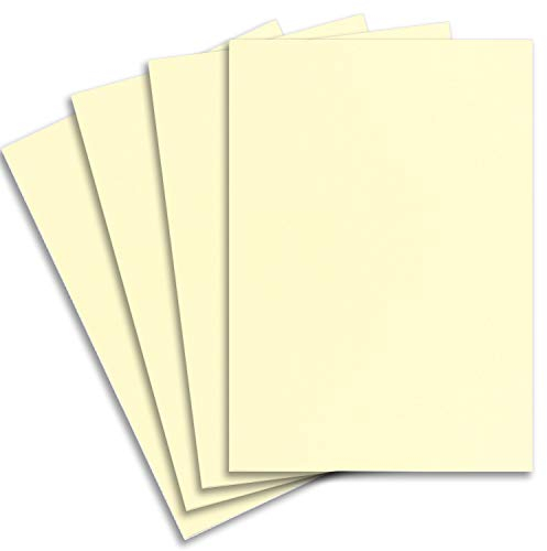 15x stabiler DIN A3 Bastelkarton Papierbogen in Vanille (Creme) - 42 x 29,7 cm - 300 g/m² - Planobogen zum Basteln und Selbstgestalten - FarbenFroh
