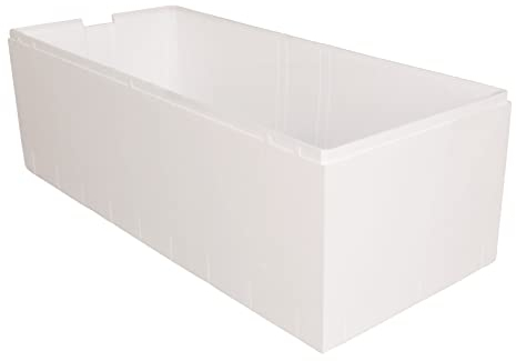 Calmwaters® Wannenträger 180 x 80 cm Modern Small 2, Passend für Rechteck-Badewanne 180x80 cm, Styroporträger, Schall- und wärmedämmend, Direkt verfliesbar, Badewannenträger in Weiß, 03AX3356