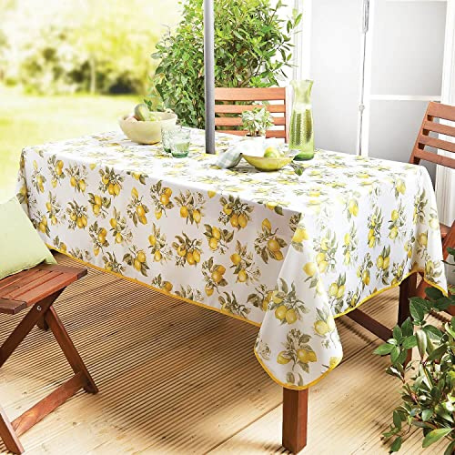 Tablecloth with Parasol Zip | Lemon or Palm Print (Rectangular, Palm Print)