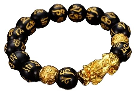 Feng Shui Obsidian Stein Perlen Armband Männer Frauen Unisex Brave Troops Armband Gold Schwarz Reichtum Glücksarmbänder Praktisches Design und langlebig