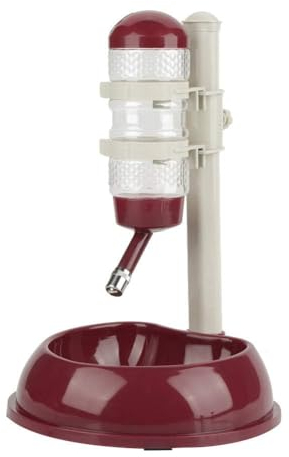 Cyrank Portabottiglie e Distributore Automatico di Acqua in Piedi per Cani con Alimentatore (Marrone)