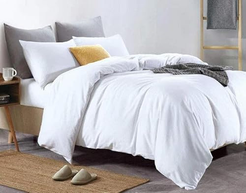 Filo Magico Bettbezug-Set, Fadenzahl 400, 100 % ägyptischer Baumwollsatin, Bettbezug mit Kissenbezügen, luxuriös und ultraweich, weiß, leicht zu waschen (Weiß, King-Size)