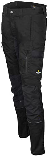 Hans Schäfer Workwear HSW Smart – Lange Arbeitshose für Damen – Modische Cargo-Bundhose mit Knietaschen und Cordura-Verstärkung, Stretch-Slim-Fit – Schwarz, 44