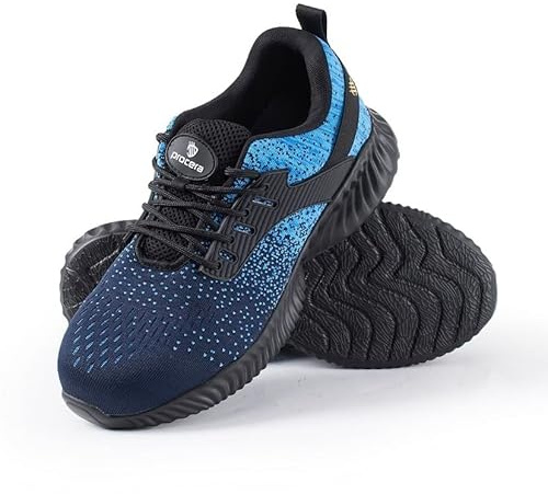 PROCERA Arbeitsschuhe S1 Herren Sicherheitsschuhe Leicht Atmungsaktiv Sportlich Schutzschuhe mit Stahlkappen, Antistatische, rutschfest, Farbe: Blau, Größe: 43