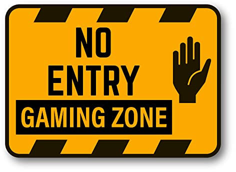 Point20.it - Gaming Zone targa in plastica decorazione da appendere per porta studenti sala giochi game danger entry camera da letto idea regalo cameretta bambino bimbo adolescente (Modello 1)