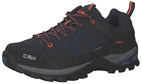 CMP Rigel Low Trekking Shoes Wp B.Blue-Flash Orange UK 6.5