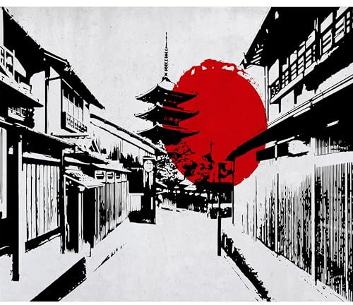 murando Fototapete Premium-Vlies Japan 200x140cm Foto Tapete Schlafzimmer Wohnzimmer Moderne Vliestapete XXL Wandtapete Motivtapeten Bildtapete 3d Effekt Wand Dekoration Landschaft Kioto wie gemalt