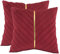Tosleo Rote Samt-Kissenbezüge, 45,7 x 45,7 cm, 2er-Pack, goldfarbenes Leder, Dekoration für Hochzeit, Wohnzimmer, Schlafzimmer, Sofa