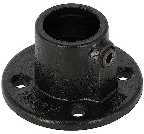 Rohrverbinder Fußplatte rund schwarz 3/4 (26,9 mm) AVERDE