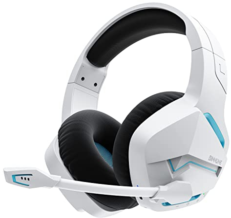 BINNUNE Gaming Headset, Wireless Headset für PS4 PS5 PC Playstation 4 5, Gaming Kopfhörer mit Mikrofon Bluetooth USB Gaming Headset Wireless mit 120 Stunden Akkulaufzeit