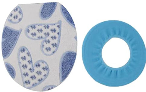 SMELEYOU Toilet Seat Covers Set Soft Plush Toilet Lid Cover Toilet Seat Cushion Warmer Toilet Lid Cover for Autumn Winter 2PCS
