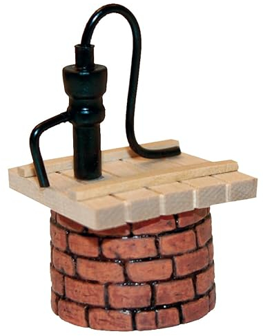 FADEDA Fontana con pompa/altezza: 6 cm/dipinta a mano/personaggi fedeli ai dettagli, decorazione da tavolo di Natale accessori presepe