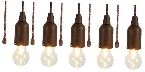 PRETYZOOM 5stücke Retro Pull-string Campinglampe Wasserdichte Zeltbeleuchtung Mit Atmosphärenlicht Tragbare -lampe Für Outdoor-aktivitäten Batteriebetrieben Für Partys Und