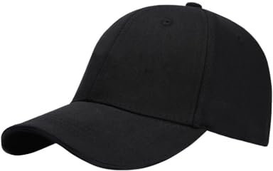 Cappello da Baseball in Puro Cotone, Cappello Nero, Cappello da Sole, Berretto con Visiera Parasole, Cappello alla Moda - Unisex, Nuovo Stile Nero