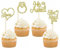 24 Stück He Asked She Said Yes Tortendeko, Diamantring Herz Kuchendeckel, Glitzer Tortendeko, Gold-Diamant-Ring-Cupcake-Topper für Hochzeit Verlobung Brautparty Dekorationen