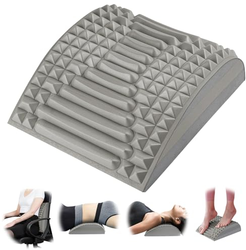 ACWOO Lendenwirbelkissen Stützen Eva, Rückenkissen für Taille und Nacken, Align nacken und Rückenstrecker, Stufenlagerungswürfel Orthopädisch Lendenkissen Muskelschmerzen lindern für Bett Auto（Grau）
