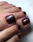 MouyouGlow 24 Pièces Faux Ongles D'orteil à coller Court,Carré Bordeaux Rouge Unicolore Vin Rouge Fake Ongles Pieds Toe Nails Full Cover Orteils Press on Nails avec Colle