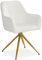 Homestyle4u 2629, Sessel Wohnzimmer Creme Boucle Drehbar Ohrensessel Cord Polsterstuhl mit Armlehne Esszimmer