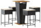 vidaXL Gartenbar Set 5-TLG., Gartenmöbel mit Kissen, Bartisch Stehtisch Barhocker Barstuhl, Theke Bar Tresen Gartentheke Sitzgruppe, Schwarz Poly Rattan