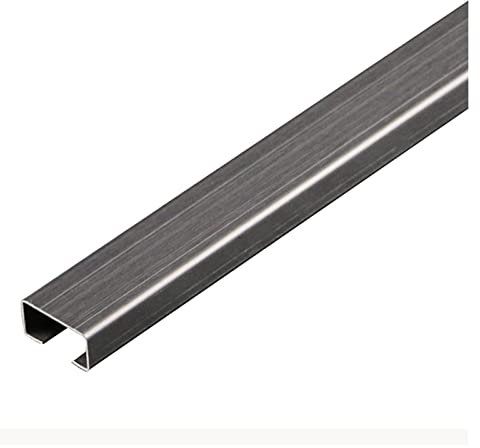 Cable Trunking,Stainless Steel Cable Trunking,Square Trunking,Sturdy,Anti-Stomping,1m Long,Mirror/Brushed Two Options,11 Colors(Brushed Black Titanium,20 * 10mm)