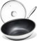 KITEXPERT Sartén wok con tapa, sartenes antiadherentes con revestimiento de titanio de 12 pulgadas, woks de acero inoxidable sin PFOA, duradero, fácil de limpiar, apto para lavavajillas y horno